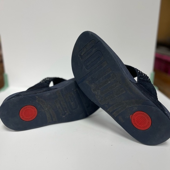 Fitflop Navy Sandals with Rhinestone Accents - Picture 2 of 3
